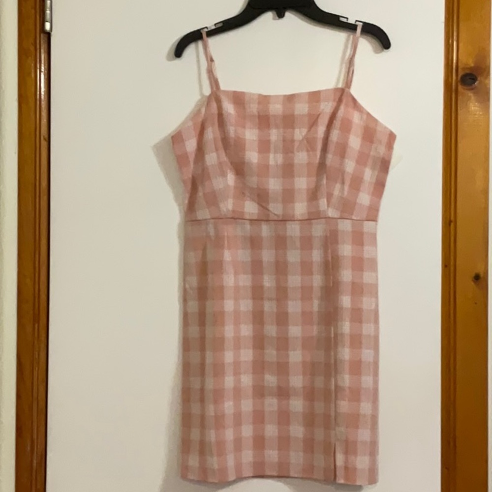 BP pink and white plaid summer dress; size M